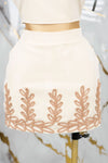 Conjunto de short falda con detalles bordados