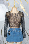 Blusa de piedras manga larga